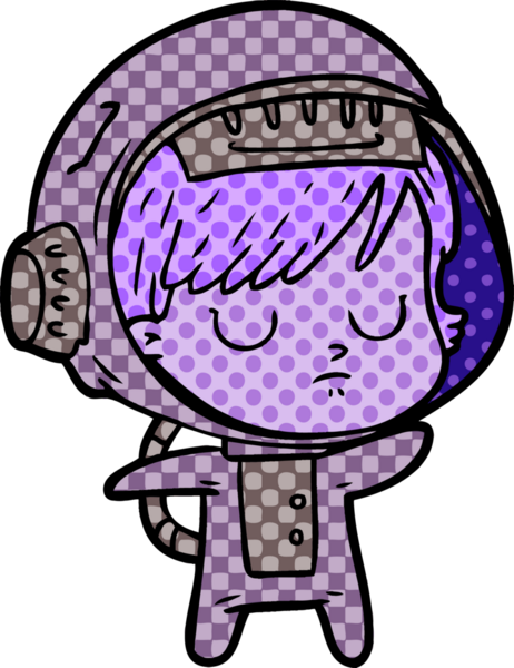 Bir insan tarafından çizilmiş astronot kadın.