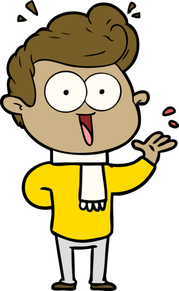 Bir insan tarafından çizilmiş heyecanlı bir çizgi film.