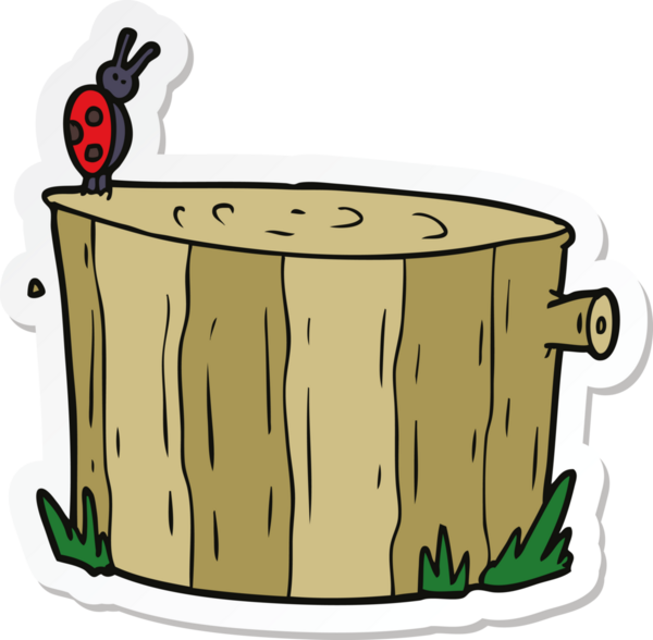 Bir insan tarafından çizilmiş ağaç kütüğünün çıkartması.