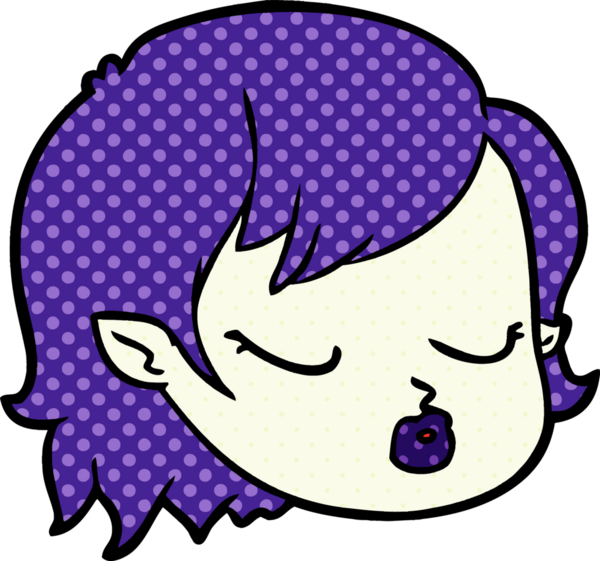 Bir insan tarafından çizilmiş vampir kız yüzü.