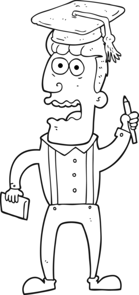 Bir insan tarafından çizilmiş siyah beyaz karikatür.