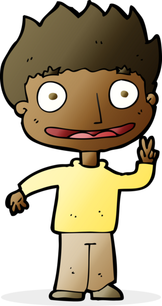 Bir insan tarafından çizilmiş mutlu çocuk çizgi filmi.