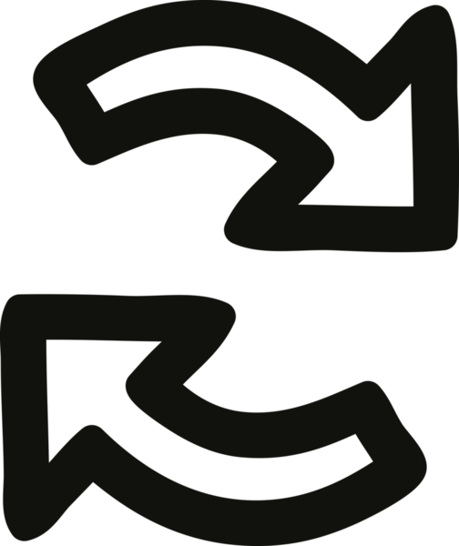 Bir insan tarafından çizilen ok simgesi geri dönüşüm simgesi