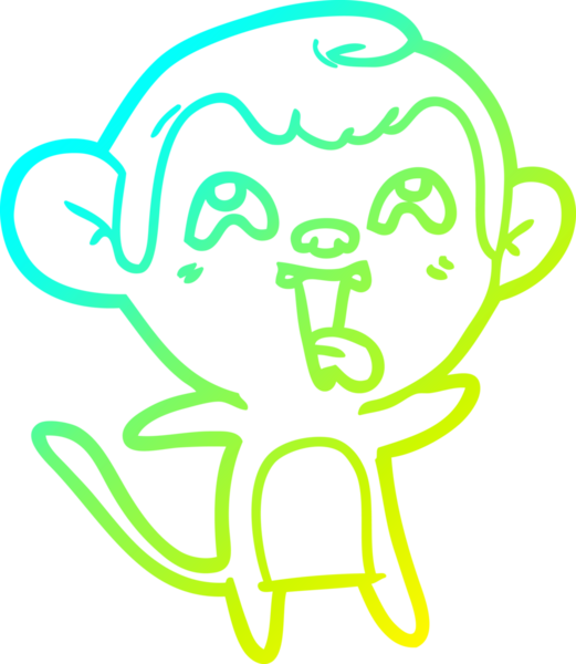 Bir insan tarafından çizilmiş çılgın bir çizgi film maymunu çizimi