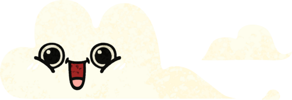 Bir insan tarafından çizilmiş bulutların retro çizim tarzı karikatürü