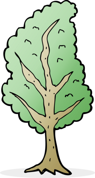 Bir insan tarafından çizilmiş çizgi film ağacı.