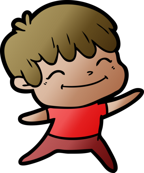 Bir insan tarafından çizilmiş mutlu çocuk çizgi filmi.