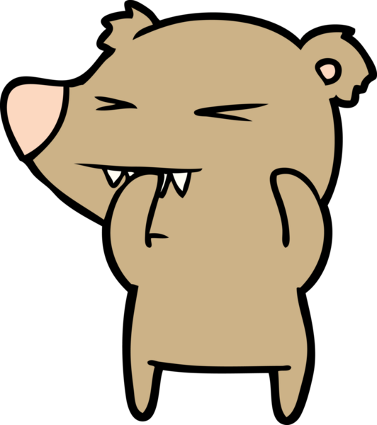 Bir insan tarafından çizilmiş kızgın ayı çizgi filmi.