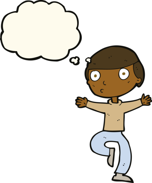 Bir insan tarafından çizilmiş düşünce baloncuğu ile ürkmüş bir adam.