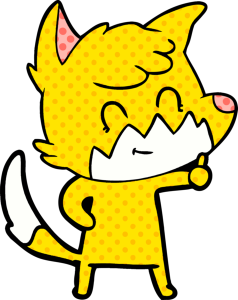 Bir insan tarafından çizilmiş tilki çizgi film karakteri