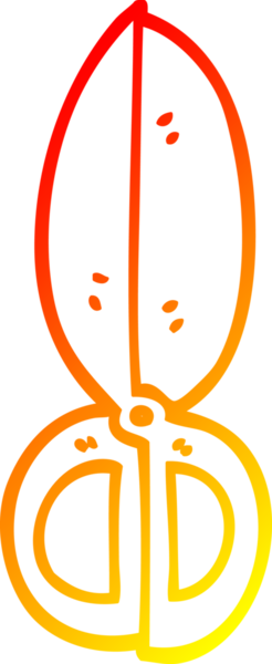 Bir insan tarafından çizilmiş, çizgi film kapalı makasın sıcak çizgi çizimi