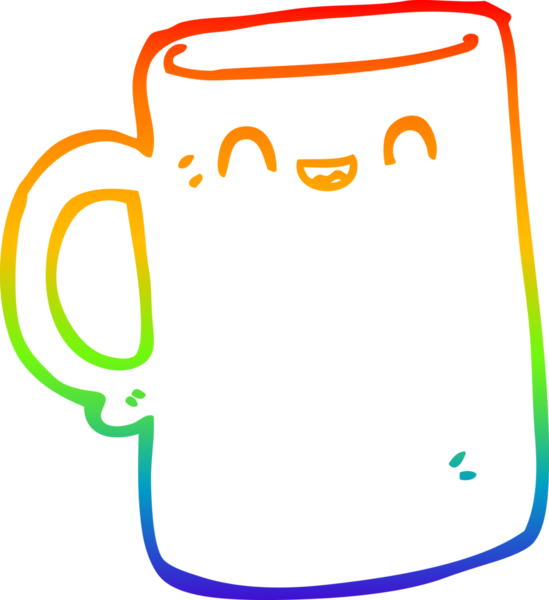 bir insan tarafından çizilmiş bir karikatür kupasının gradyan çizimi