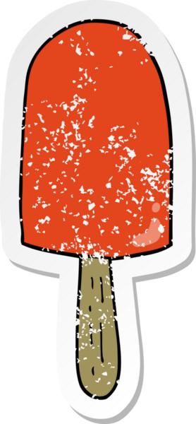 Bir insan tarafından çizilmiş bir lolipopun sıkıntılı çıkartması.