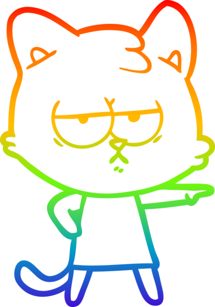 gökkuşağı gradyan çizimi sıkılmış çizgi film kedisi bir insan tarafından çizilmiş