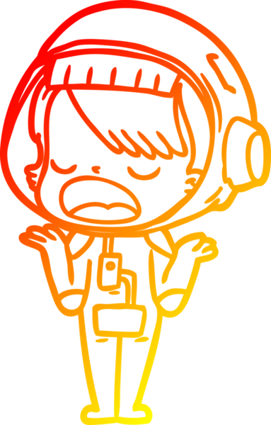 Bir insan tarafından çizilmiş, konuşan bir astronotun sıcak çizgi çizimi