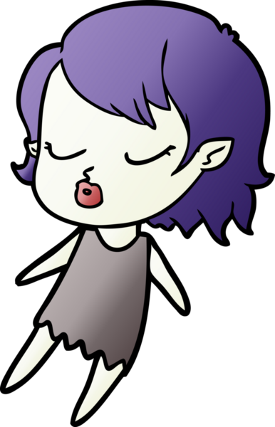 Bir insan tarafından çizilmiş şirin vampir kız çizgi filmi.