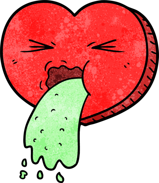 Çizgi film bir insan tarafından çizilmiş hasta bir kalbi sever.