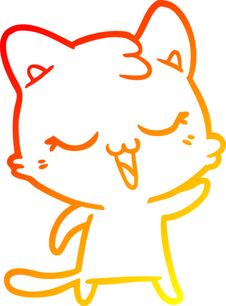 Bir insan tarafından çizilmiş çizgi film kedisinin sıcak çizgi çizimi