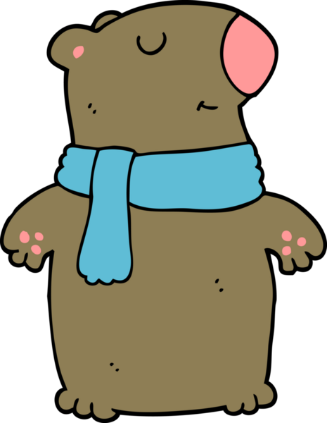 Bir insan tarafından çizilmiş çizgi film ayısı.