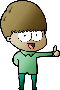 Bir insan tarafından çizilmiş mutlu çizgi film çocuğu.