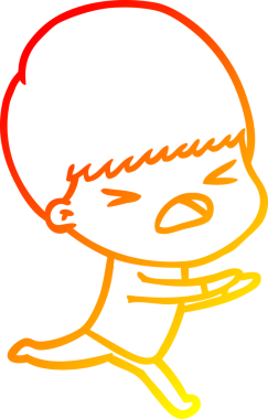 İnsan tarafından çizilmiş bir çizgi filmin sıcak gradyan çizimi.