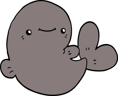 Bir insan tarafından çizilmiş çizgi film balinası