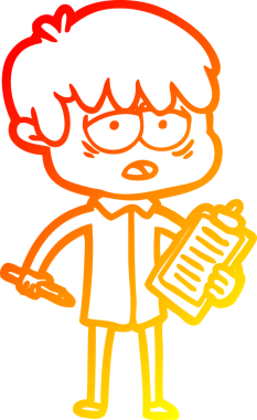 Bir insan tarafından çizilmiş, bitkin bir çocuğun sıcak çizgi çizimi.