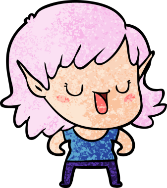 Bir insan tarafından çizilmiş bir elf kızı.