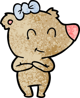 Bir insan tarafından çizilmiş dişi ayı çizgi filmi.