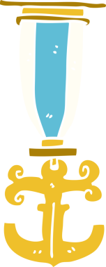 Bir insan tarafından çizilmiş karalama denizci madalyası.