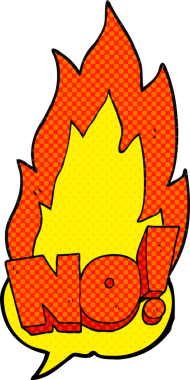 El yazısıyla çizilmiş çizgi roman konuşma balonu No! Bir insan tarafından çizilmiş bağır