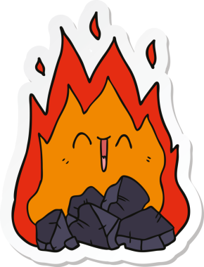 Bir insan tarafından çizilmiş, yanan bir kömürün çıkartması.