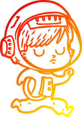 Bir insan tarafından çizilmiş bir astronot kadın çizgi çizimi.