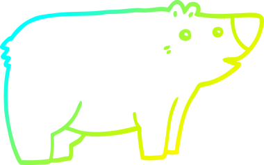 Bir insan tarafından çizilen çizgi film ayısının soğuk gradyan çizgisi.