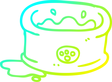 Bir insan tarafından çizilmiş bir evcil hayvan kasesinin soğuk gradyan çizgisi.