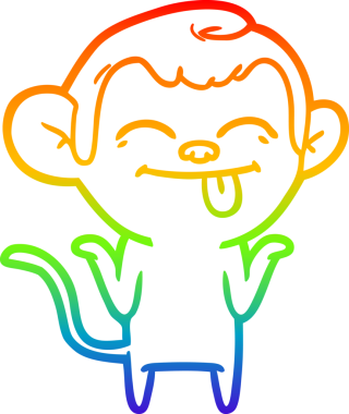 gökkuşağı gradyan çizimi bir insan tarafından çizilmiş komik bir çizgi maymun