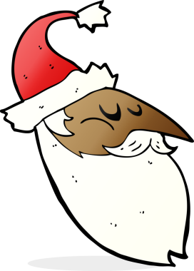 Bir insan tarafından çizilmiş Noel Baba yüzü.