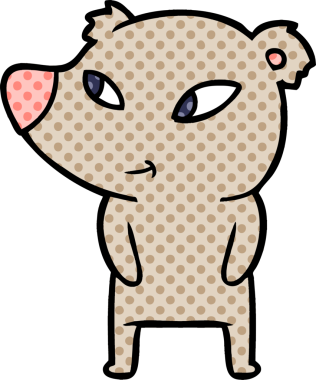 Bir insan tarafından çizilmiş sevimli çizgi film ayısı.