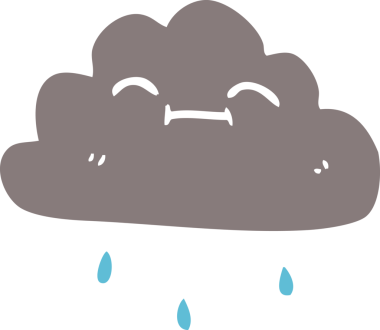 Bir insan tarafından çizilmiş mutlu yağmur bulutu karalaması