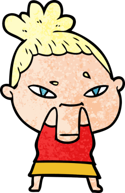 Bir insan tarafından çizilmiş karikatür kadın.