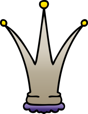 bir insan tarafından çizilmiş gölgeli altın kaplama çizgi film tacı