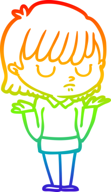 gökkuşağı gradyan çizimi bir insan tarafından çizilmiş bir karikatür kadın