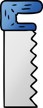 Bir insan tarafından çizilmiş metal testerenin el çizimi karikatürü.