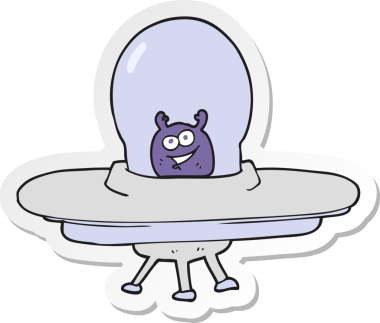 Bir insan tarafından çizilmiş bir uzay gemisinin çıkartması.