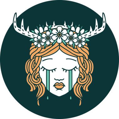 Bir insan tarafından çizilmiş ağlayan insan Druid ikonu