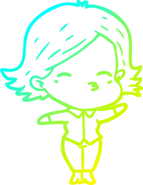 Bir insan tarafından çizilmiş bir karikatür kadın çizimi.