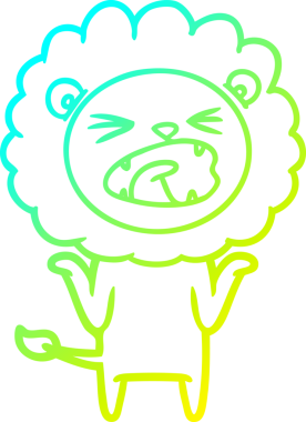 Bir insan tarafından çizilmiş karikatür aslanı çizimi.