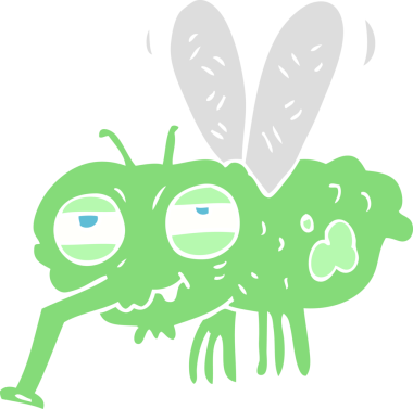 Bir insan tarafından çizilen sineğin düz renk çizimi