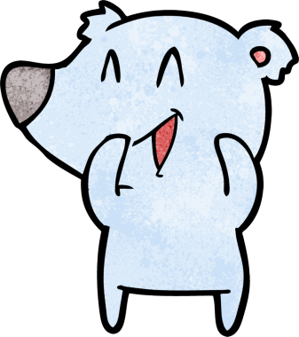 Bir insan tarafından çizilmiş gülen ayı çizgi filmi.