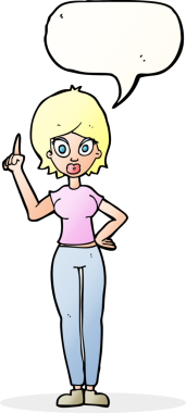 Çizgi filmdeki kadın bir insan tarafından çizilmiş konuşma balonuyla anlatmak istediği şeyi anlatıyor.